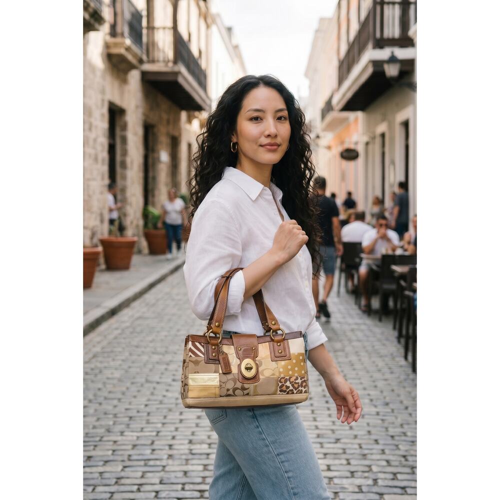 Y2K Coach 10816 Signature Patchwork Satchel & 40527 Zip Around Wallet - Picture 14 of 14